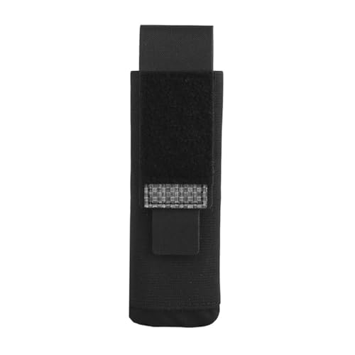 Tactical Flashlight Holster, Molle Flashlight Torch Pouch, Vertical Small Tool Bag Organizer for Camping Hiking Climbing Backpack Belt - color: Black