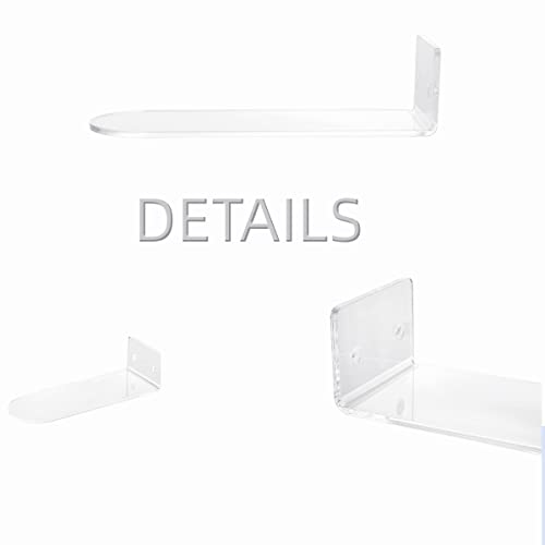 IEEK 12 Pack Floating Shoe Display Shelf,Clear Acrylic Floating Shelves for Sneaker Collection Levitating Acrylic Shoe Shelf,Wall Mounted Sneaker Shelves Storage for Bedroom,Hallways Etc. - size: 8X3X2 Inches-12 Pack