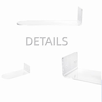 IEEK 12 Pack Floating Shoe Display Shelf,Clear Acrylic Floating Shelves for Sneaker Collection Levitating Acrylic Shoe Shelf,Wall Mounted Sneaker Shelves Storage for Bedroom,Hallways Etc. - size: 8X3X2 Inches-12 Pack