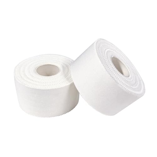 Athletic Tape Athletic & Medical Trainers & First Aid Tape for Injuries Wrist Ankle Finger Tape Easy to Tear & No Sticky Residue (White) (1.5in*15yd*2rolls) - size: 1.5in*15yd*2rolls