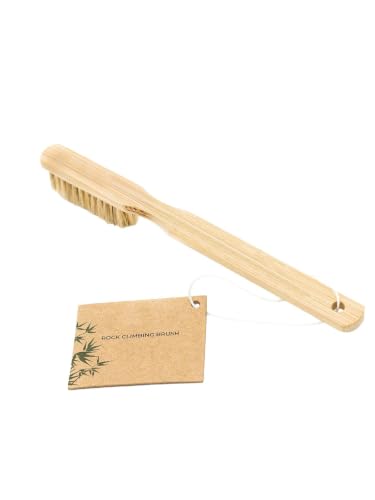 Rock Pocket Care Brush for Climbers, Wood Handle Fiber Head Design, Compact 20cm/7.87in Tool for Chalk Buildup, Gym Routes and Climbing Holds