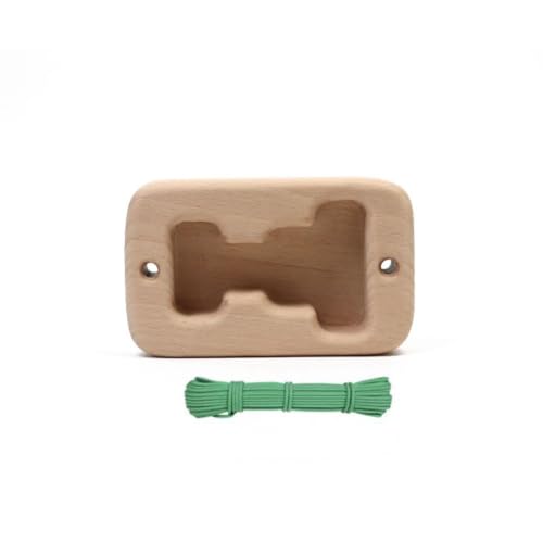 Qianly Wooden Fingerboard with Hanging Rope Tool Climbing Fingerboard for Boulderers, Home Gym