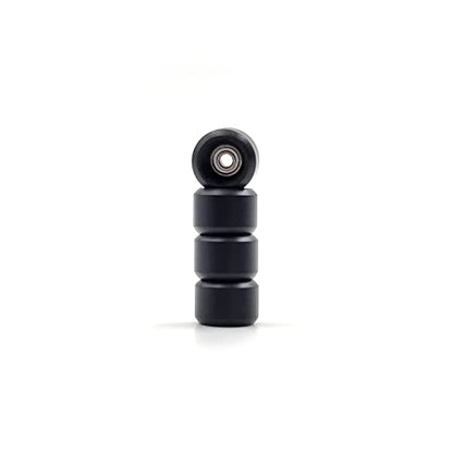 SPITBOARDS® Fingerboard Pro Wheels with Real Ball Bearings, Professional CNC Polyurethane Quality, Street Wheels Shape (Black) - color: Black
