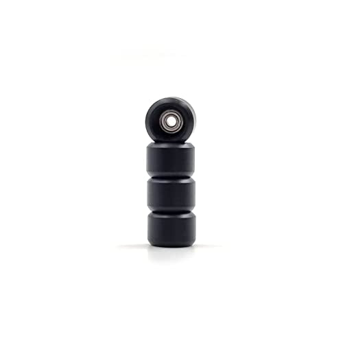 SPITBOARDS® Fingerboard Pro Wheels with Real Ball Bearings, Professional CNC Polyurethane Quality, Street Wheels Shape (Black) - color: Black