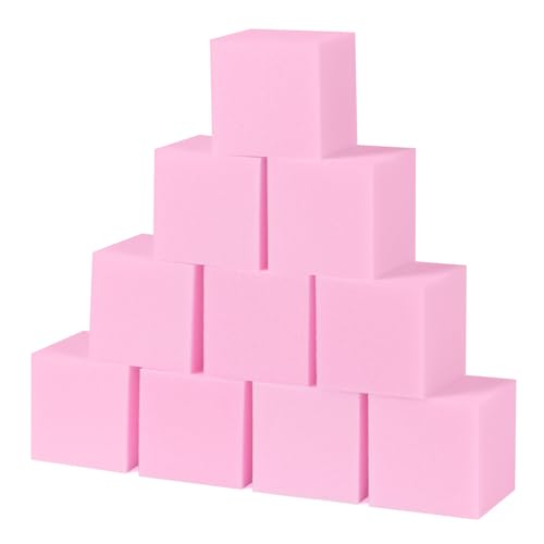 TRENDBOX Foam Cube, 100 PCS of 3.15 x 3.15 x 3.15 Inch Soft Blocks, Gymnastics, Rock Climbing, Trampoline and Other Sports Cushion Pads, Indoor Park Foam Pit Filler - Light Pink - color: Light Pink, size: 100 Pack