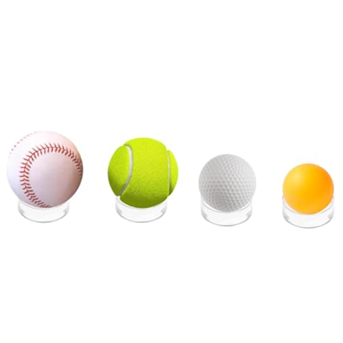 30Pcs Baseball Holder, Clear Acrylic Ball Stand Ring for Display - Sphere Holders for Baseballs, Softballs, Tennis Balls, Golf Balls, Marbles, Easter Eggs & Collections