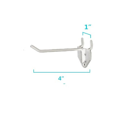 NectaCol 30 Packs 4" Long Metal Pegboard Hooks, Standard Pegboard Panel Hooks is Fit to Peg Board Panels and Pegboard Display Stand, White - size: 4 Inch