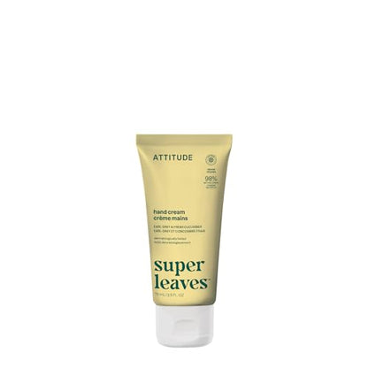 ATTITUDE Hand Cream, EWG Verified, Plant and Mineral-Based, Vegan Personal Care Products, Earl Grey & Fresh Cucumber Scent, 2.5 Fl Oz - size: 2.5 Ounce (Pack of 1)