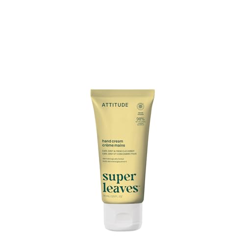 ATTITUDE Hand Cream, EWG Verified, Plant and Mineral-Based, Vegan Personal Care Products, Earl Grey & Fresh Cucumber Scent, 2.5 Fl Oz - size: 2.5 Ounce (Pack of 1)