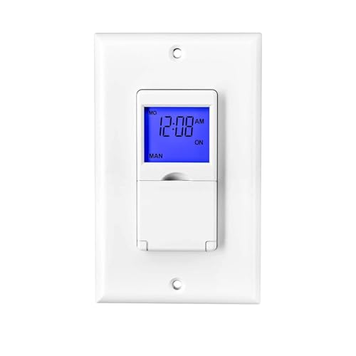 BN-LINK Astronomical Timer Switch for Lights, 7 Day Programmable Switch | Auto Sunrise Sunset Light Timer Switch, 18 ON/OFF Programs, DST/Random Mode, Neutral Required, Free Wall Plate, ETL listed - color: Astronomical with Backlight, size: 1 Pack