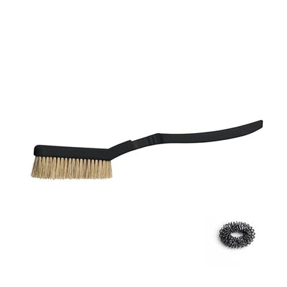 Rock Climbing & Bouldering Brush, Ergonomic, High Density Wild Boar's Thick Hair Bristles, 100% Recyclable, Strong Outdoor & Indoor Free Spiky Ring, Black - color: Black