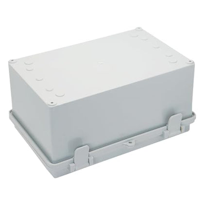 Waterproof Outdoor Electrical Box Junction Box Weatherproof IP67 ABS Plastic Enclosure Switch Router Project Box with 2 Cable Glands Grey 11.4"x7.5"x5.5" - size: 11.4"L x 7.5"W x 5.5"H