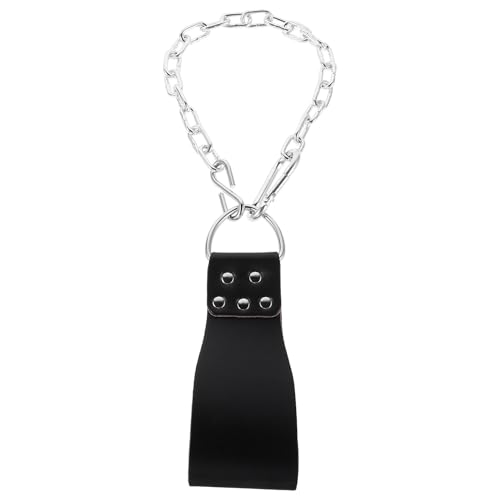 Weight Belt Chain Dip Belt with Iron Chain for Men for Pull-ups Squats and Strength Training Workouts in Black