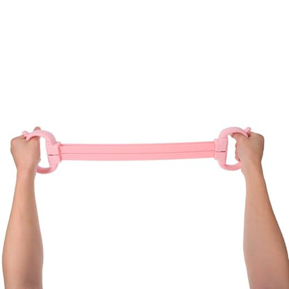 DOITOOL Figure 8 Resistance Bands Pink Elastic Back Training Rope Adjustable Strength Exercise Band for Shoulder and Arm Workout Home Fitness Equipment