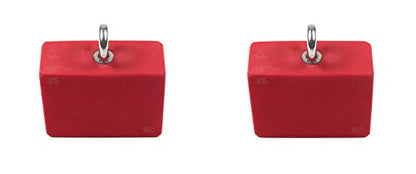 Atomik Rock Climbing Holds 2 inch Hanging Grip Training Blocks Set of 2 in Red for Grip and Strength Training