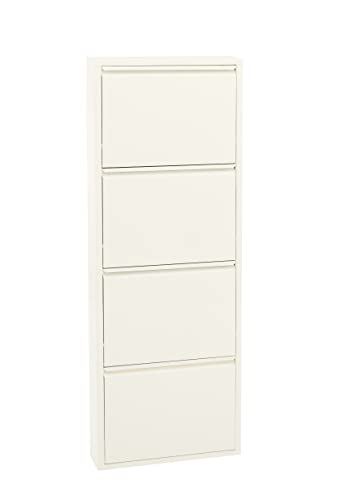 Flip Drawer Shoe Cabinet, Storage Organizer, Freestanding Shoe Rack, Wall Mounted No-Assembly (Gray, 4 Drawer) - color: Grey, size: 4 DRAWER