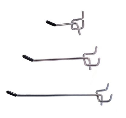 Bamboo's Grocery LoKii 60 Pack 2&4&6 Inch Silver Pegboard Hooks, 1/4" Heavy Duty Peg Board Shelving Hooks Organizer Accessories, Peg Board Tool Hangers - size: 2&4&6 Inch