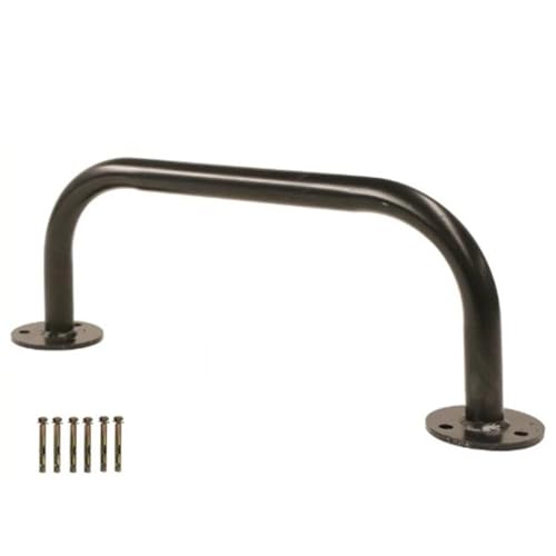 exproyzk 2pcs Carbon Steel Playground Handles - Monkey Bars Heavy Duty Ceiling Grab Bars - for Indoor Outdoor Climbing Frames, Treehouses, Wall Ladders(Black) - color: Black