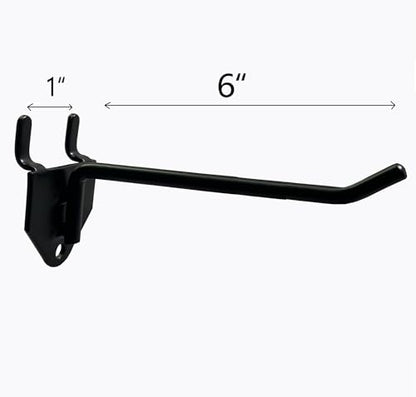 NectaCol 30 Packs 6-inch Long Metal Pegboard Hooks, Standard Hooks is Fit to Pegboard Panels - size: 6 Inch