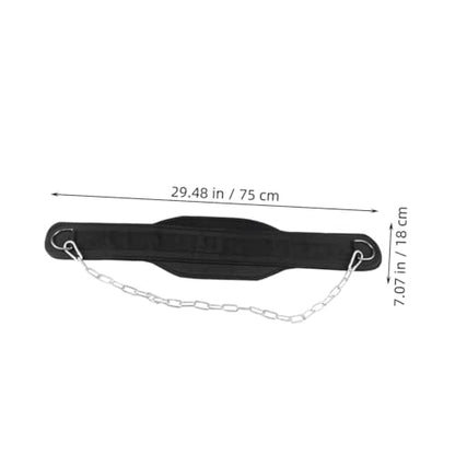ABOOFAN Nylon Weightlifting Belt with Chain for Bodybuilding and Core Strength Training Fitness Resistance Belt for Men and Women Support for Squats Deadlifts Running Hiking and Climbing