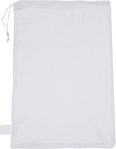 Champion Sports Mesh Equipment Bag – Heavy-Duty Nylon Drawstring Bag with Lock & ID Tag, Breathable Storage Sack for Balls, Swim Gear, Laundry & Toys, Multiple Sizes & Colors - color: White, size: 24" x 36"