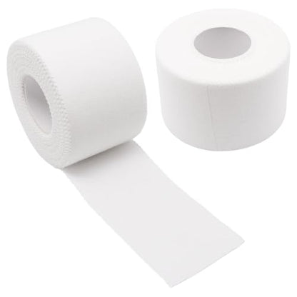 Athletic Sports Tape 1.5 Inch x 30ft, Elastic Athletic Wrist Ankle Tape Roll (2 Rolls, White, 1.5 Inch x 10 Yards) - color: White
