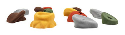 Atomik Rock Climbing Holds Set of 12 Large Classic Jugs in Assorted Earth Tones