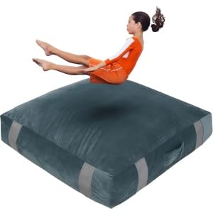 FINCOME Crash Sensory Pad for Kids Autistic Kids Landing Zone Sensory Tool | 2-Layer Foam for Autism, Easy-Clean Velvet Cover, Multi-Use/SIZE, Indoor & Outdoors Use Kids Jumping Pillow, Anxiety Relief - color: Gray, size: 4x4 Feet