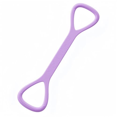 Figure 8 Resistance Band with Non-Slip Handles | Silicone Exercise Bands, Arm Shoulder Back Chest Workout, Portable Fitness Stretch Ropes for Home Gym, Yoga, Pilates, Rehab - color: 15LB Purple