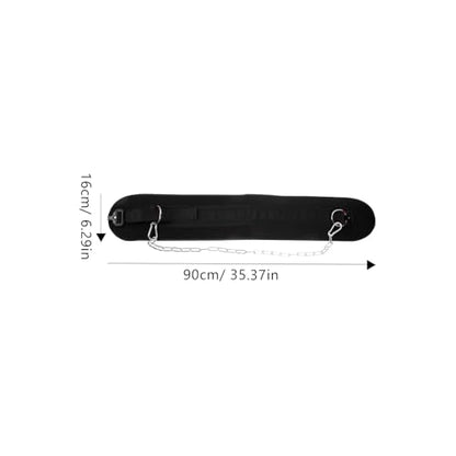 Weighted Fitness Dip Belt with Metal Chain for Strength Training Elastic Waist Support for Men and Women Bodybuilding Workouts and Pull-ups