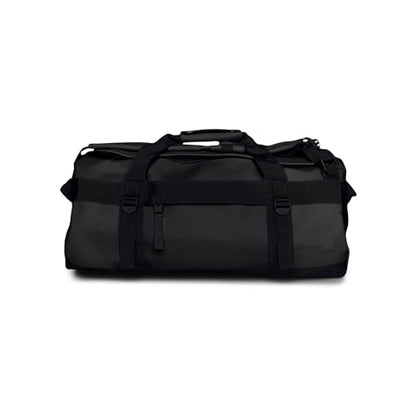 RAINS Texel Duffel Small – Waterproof Convertible Backpack, 11.4 gal | Waterproof PU duffel for women and men; 43 L convertible backpack, U-shaped zip, internal mesh pockets, padded straps - color: Black, size: Small