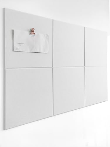 Cork Board 24 x36 Alternative - 6 Pack Felt Wall Tiles with Safe Removable Adhesive Tabs, Cork Boards for Walls Cork Board for Home Office Pin Board Tack Board - Pure White - color: Pure White, size: 6 Panels