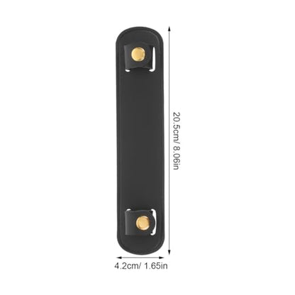 GALPADA Black Leather Shoulder Strap Pad, Pressure Relief Detachable Bag Strap Cushion Replacement for Tote Laptop Messenger Backpack