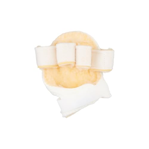 Rolyan Palm Protector with Finger Separators, Contracture, Right Hand | Sherpa-lined palm cushion with finger separators guards the palm and helps prevent finger contracture - size: With Finger Separator, style: Right Hand