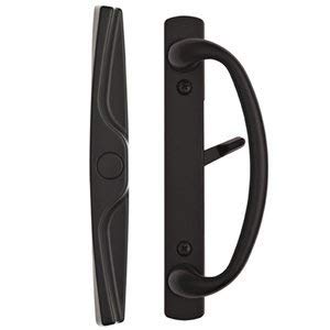 Rockwell Security Euro-Charlotte Sliding Glass Door Handle in Matte Black Finish fits 3-15/16" Screwholes and Fits Up to 1-3/4" Thick Doors - color: Matte Black