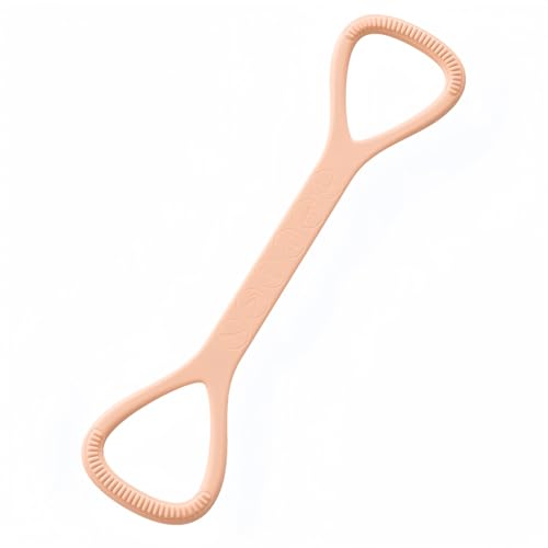 Figure 8 Resistance Band with Non-Slip Handles | Silicone Exercise Bands, Arm Shoulder Back Chest Workout, Portable Fitness Stretch Ropes for Home Gym, Yoga, Pilates, Rehab - color: 15LB Pink