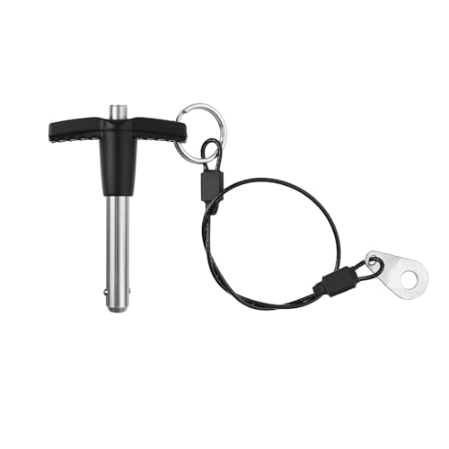 T Handle Quick Release Pin 5/16 Inch Diameter ,Stainless Steel Ball Locking Pin with Push Button Lanyard Cable Usable Length 1.18"(8*30mm) - size: 8mm-30mm