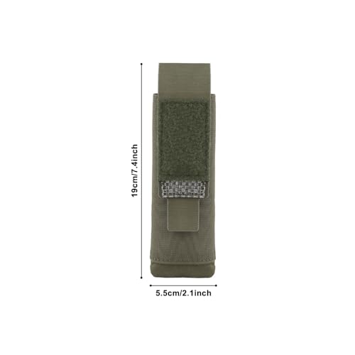 Tactical Flashlight Holster, Molle Flashlight Torch Pouch, Vertical Small Tool Bag Organizer for Camping Hiking Climbing Backpack Belt - color: Green