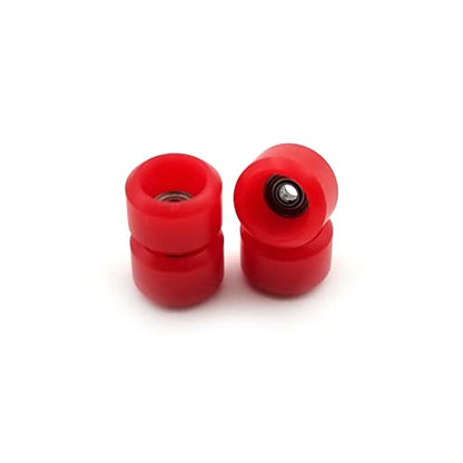 SPITBOARDS® Fingerboard Pro Wheels with Real Ball Bearings, Professional CNC Polyurethane Quality, Street Wheels Shape (Red) - color: Red