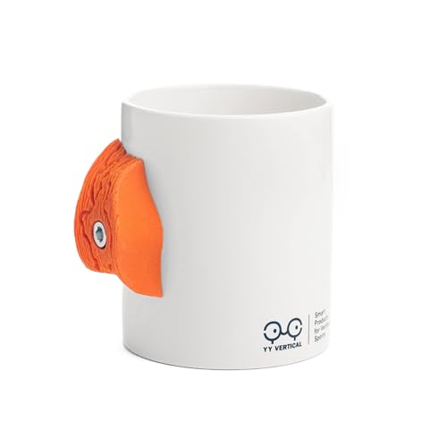 YY Vertical Climbing Mug Evo, Pinch Mug for Rock Climbers and Boulderers, Indoor Bouldering Grip Cup, Unique Gift, Orange - color: Orange