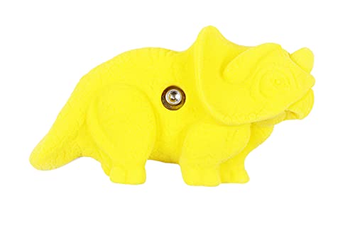 Atomik Rock Climbing Holds Bolt-On Triceratops Dinosaur in Yellow