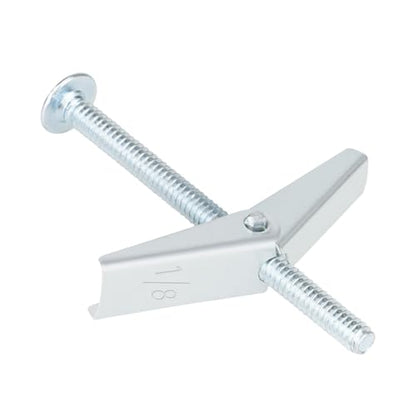 50 Pcs 1/8 Inch Heavy Duty Metal Drywall Anchors Kit | Toggle Bolts and Wing Nuts Set for Hanging Lamps Heavy Items, Butterfly Anchors for Ceiling, Sheetrock, Hollow Wall - size: 1/8"-100pcs(50sets)