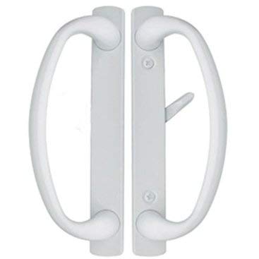 Rockwell Security Charlotte Patio Sliding Door Handle Set White Finish Fits 3-15/16 Inch CTC Screw Holes for Residential Use - color: White