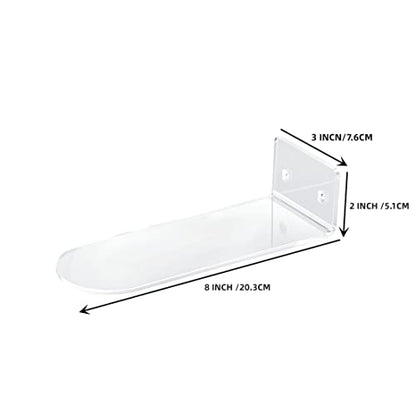IEEK 12 Pack Floating Shoe Display Shelf,Clear Acrylic Floating Shelves for Sneaker Collection Levitating Acrylic Shoe Shelf,Wall Mounted Sneaker Shelves Storage for Bedroom,Hallways Etc. - size: 8X3X2 Inches-12 Pack