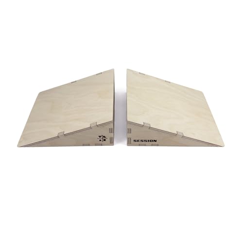 Teak Tuning x Session Wooden Fingerboard Ramp Kickers - 6 inches, 2-Pack of Obstacles, Smooth Surface, Handmade in Rochester NY - style: 2 Pack - Smooth Textured