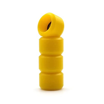 SPITBOARDS® Fingerboard Pro Wheels with Real Ball Bearings, Professional CNC Polyurethane Quality, Street Wheels Shape (Yellow) - color: Yellow