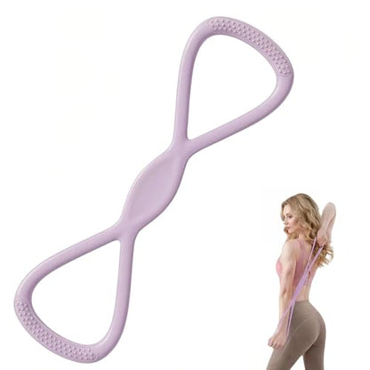 Figure 8 Resistance Band for Women, 8 Shaped Resistance Bands with Handles, Shoulder Back Arm Bands for Workout - color: purple