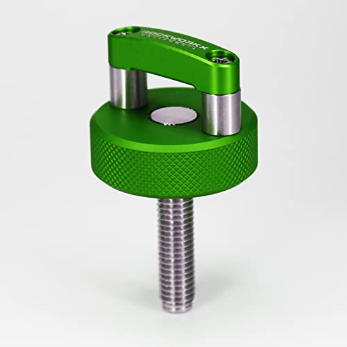 ROCKWORKX Billet Aluminum JKU Hard Top Quick Removal Fastener Thumb Screw, Integrated D Ring (Green) - color: Green