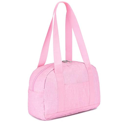 Mini Gym Bag for Women Girls, 12 inch Small Gym Tote, Lightweight Small Carry On Duffle Bag for Travel Sports - color: Pink