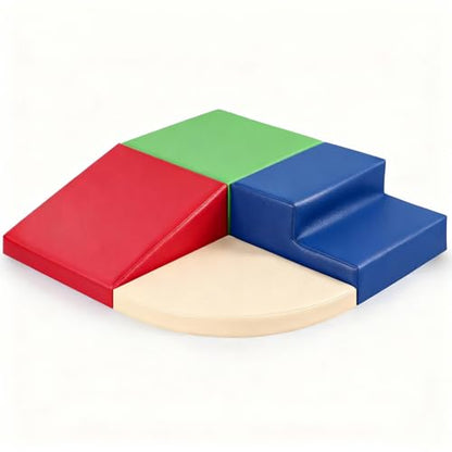 Sumbababy Soft Climbing Blocks for Toddlers: Waterproof PU Leather Play Set - 4 PCS Indoor Climber Toys for Kids - Outdoor Playground Equipment - Ideal Gift for Daycare & Preschool - style: Classic